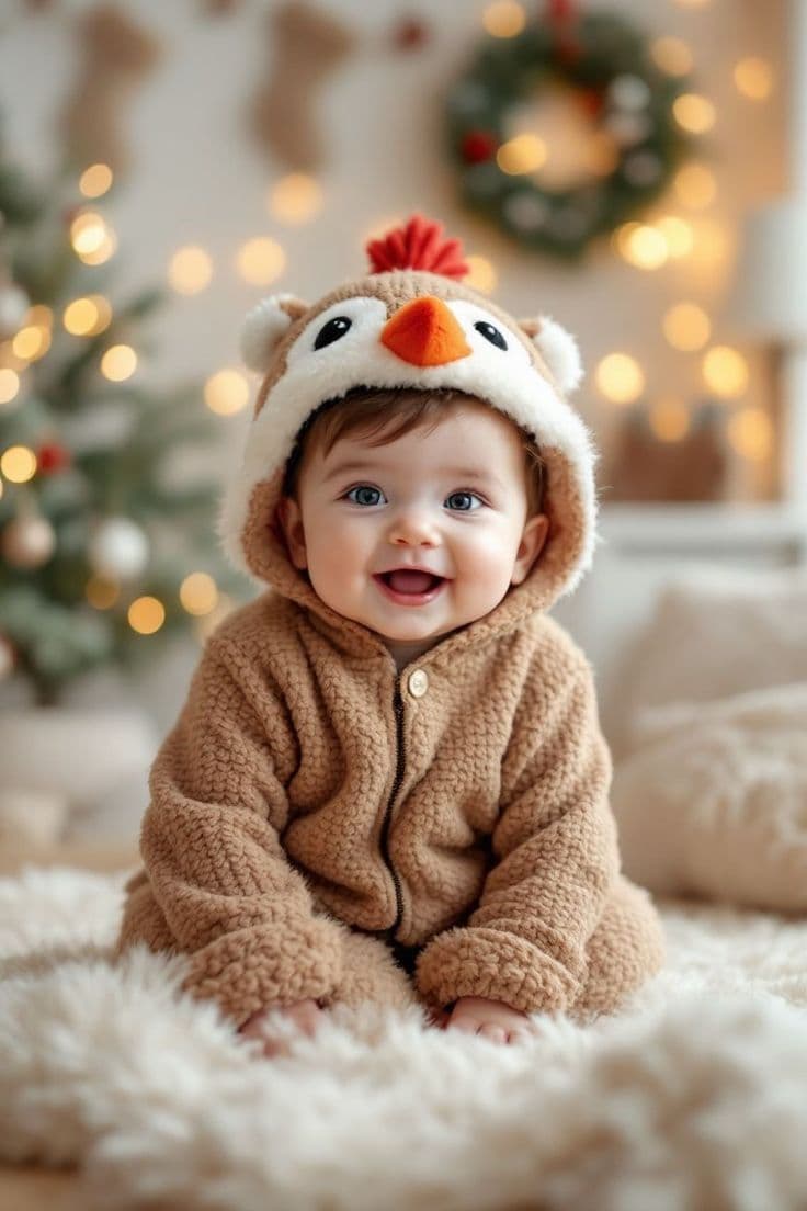 A baby smiling